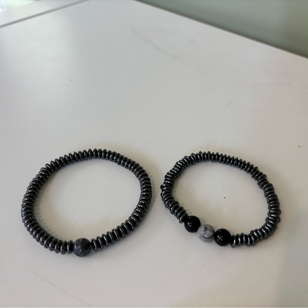Healing Hematite Set of 2 Bracelets - Picture 2 of 3